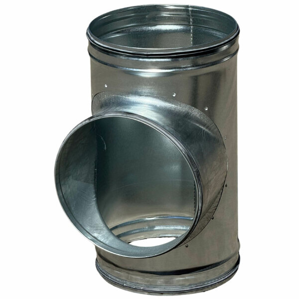 Wickelfalz T-Stück, 90°, Ø100mm, Abzweigung Ø80mm