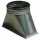 Übergang Kanal/Rohr 500×500×350 Ø315¶Kanalmass: 500mm×500mm¶Höhe: 350mm¶Rohranschluss: Ø 315mm